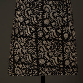 Black Bagru Block Print Cotton Apron with Pocket 