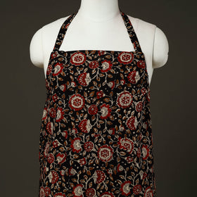 Black - bagru cotton apron with pocket 13 - handcrafted