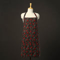 Black Bagru Block Print Cotton Apron with Pocket
