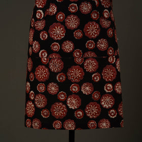Black Bagru Block Print Cotton Apron with Pocket 