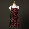 Black Bagru Block Print Cotton Apron with Pocket 