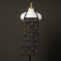 Black Bagru Block Print Cotton Apron with Pocket 