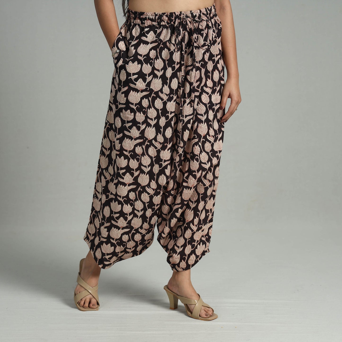  Bagru Block Print Cotton Elasticated Harem Pant