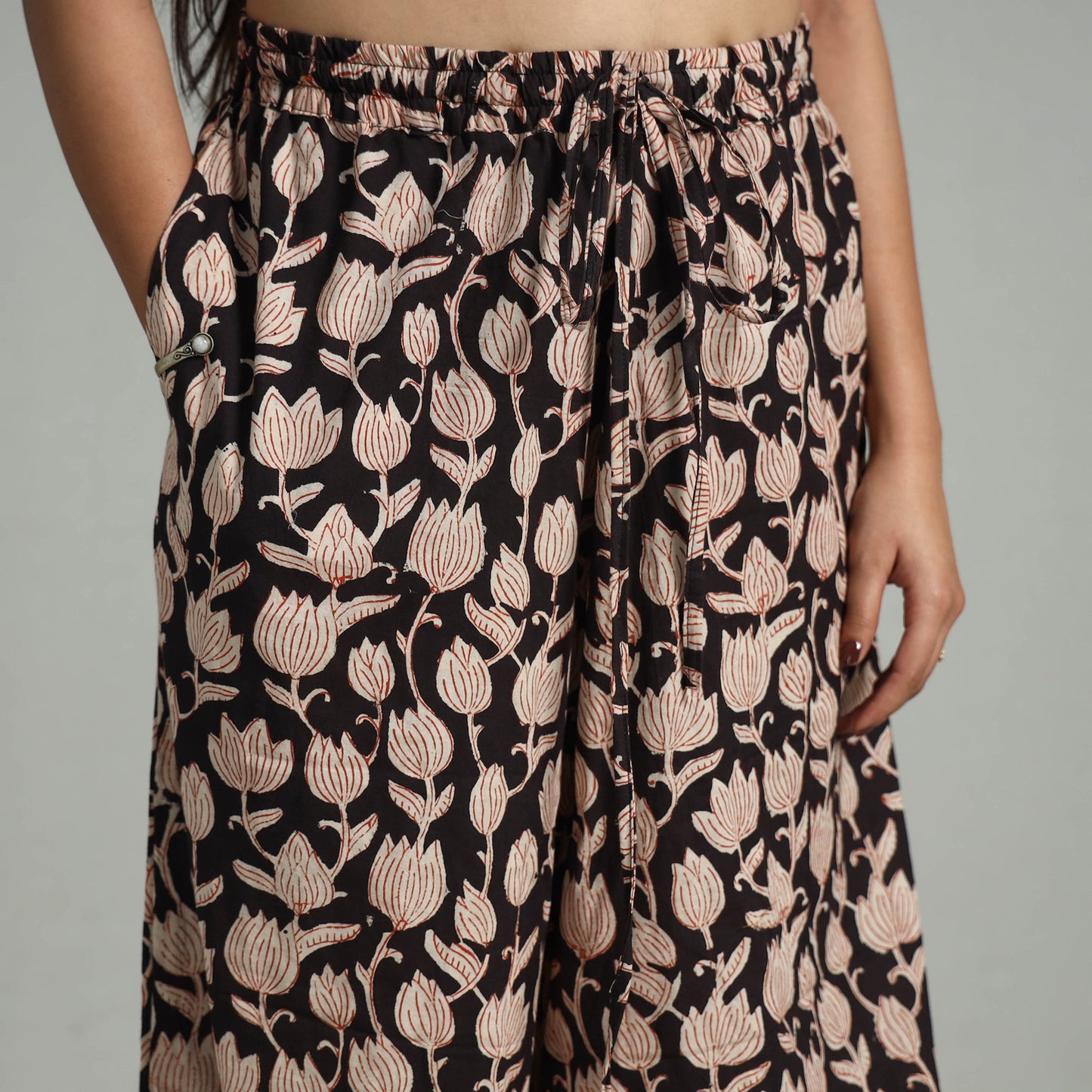  Bagru Block Print Cotton Elasticated Harem Pant