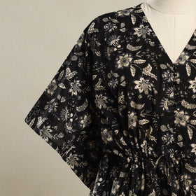 Black - bagru cotton kaftan (short) 22 - handcrafted