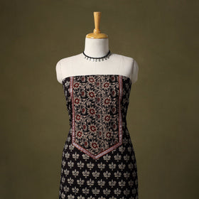 Black - bagru cotton unstitched kurta material (2.65m) 48
