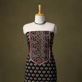 Black - bagru cotton unstitched kurta material (2.65m) 48