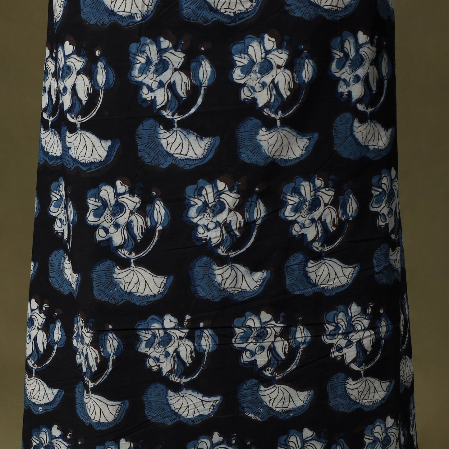 Black - bagru cotton unstitched kurta material (2.6m) 52