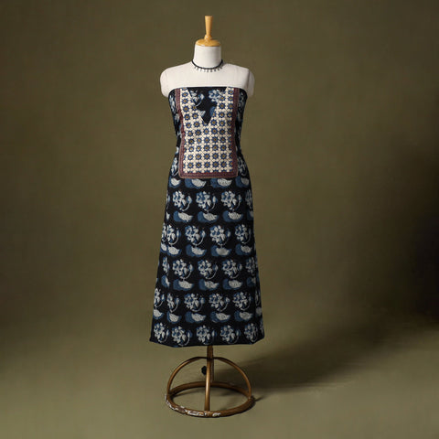 Black - bagru cotton unstitched kurta material (2.6m) 52