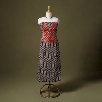 Black - bagru cotton unstitched kurta material (2.7m) 59