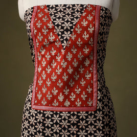 Black - bagru cotton unstitched kurta material (2.7m) 59