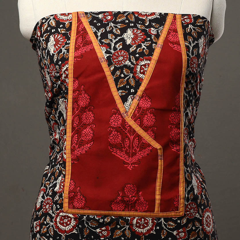 Black - bagru cotton unstitched kurta material