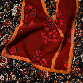 Black - bagru cotton unstitched kurta material