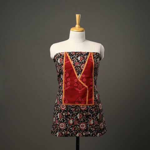 Black - bagru cotton unstitched kurta material