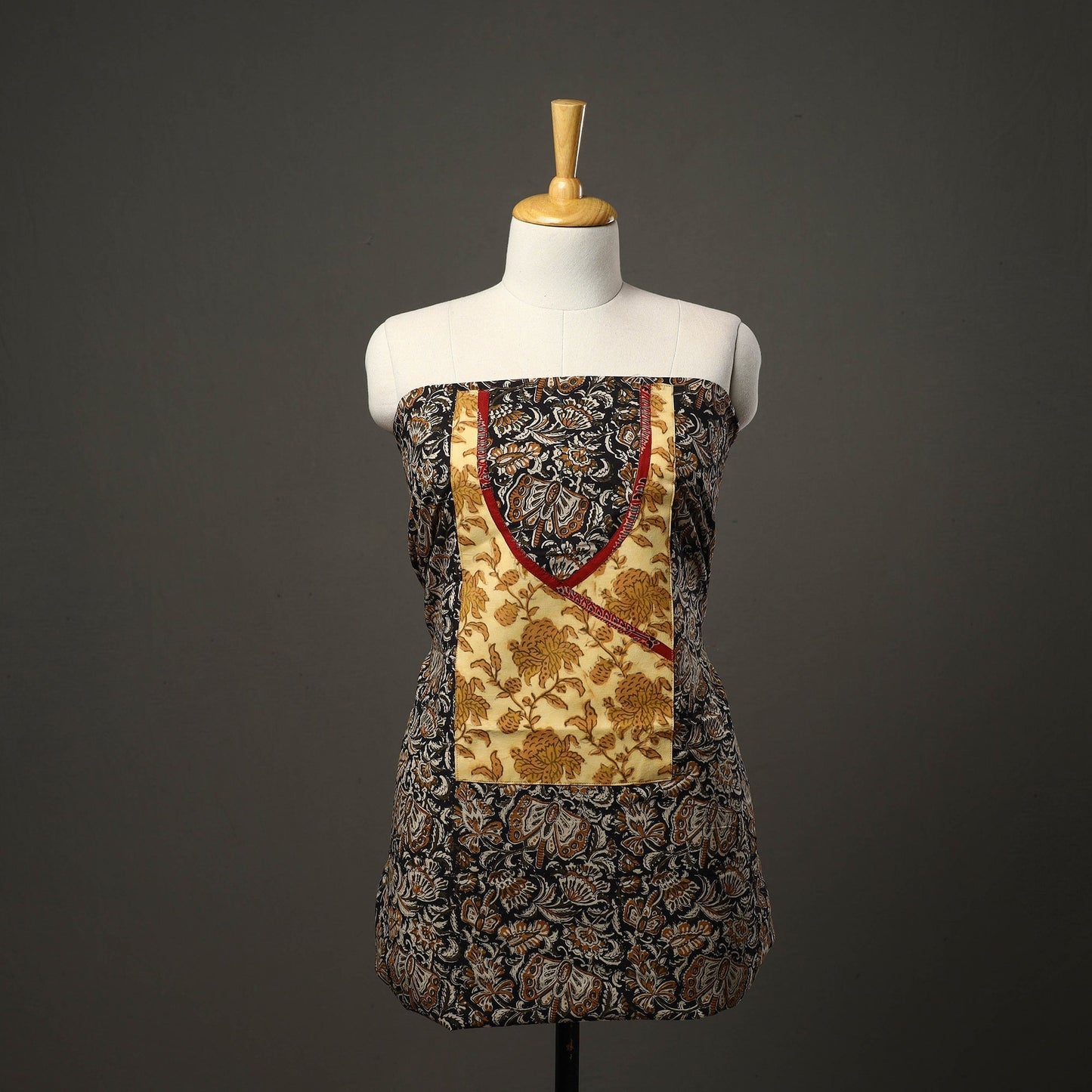 Black - bagru cotton unstitched kurta material