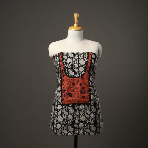 Black - bagru cotton unstitched kurta material