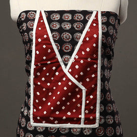 Black - bagru cotton unstitched kurta material