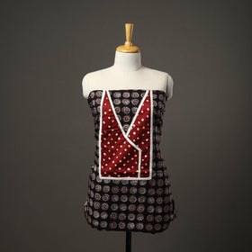 Black - bagru cotton unstitched kurta material