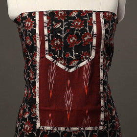 Black - bagru cotton unstitched kurta material