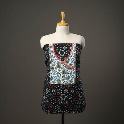 Black - bagru cotton unstitched kurta material