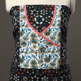 Black - bagru cotton unstitched kurta material