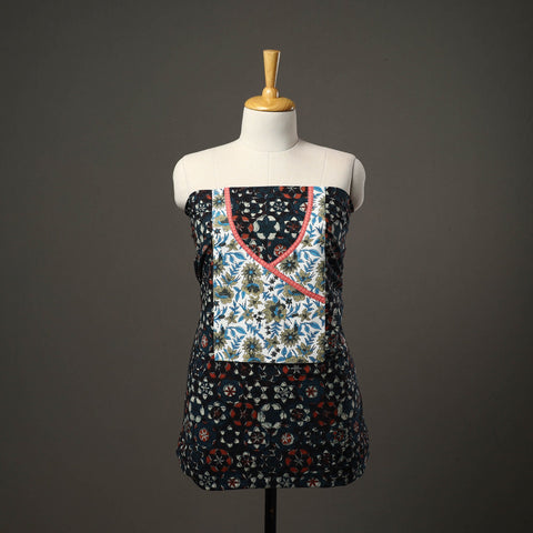 Black - bagru cotton unstitched kurta material