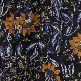 Black Bagru Dabu Block Printed Cotton Men Full Sleeve Shirt