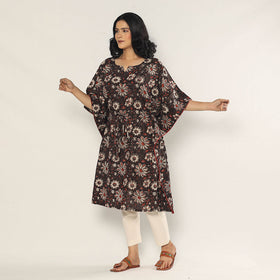 Buy Bagru Dabu Block Print Cotton Kaftan Dress