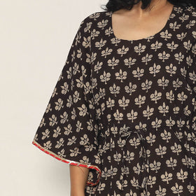 Buy Bagru Dabu Block Print Cotton Kaftan Dress