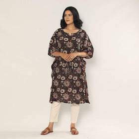 Buy Bagru Dabu Block Print Cotton Kaftan Dress