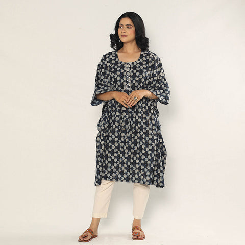 Buy Bagru Dabu Block Printing Cotton Kaftan Dress (Medium) Online l iTokri.com