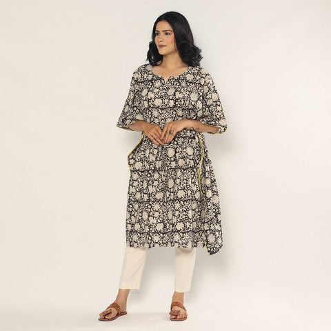 Buy Bagru Dabu Block Printing Cotton Kaftan Dress (Medium) Online l iTokri.com