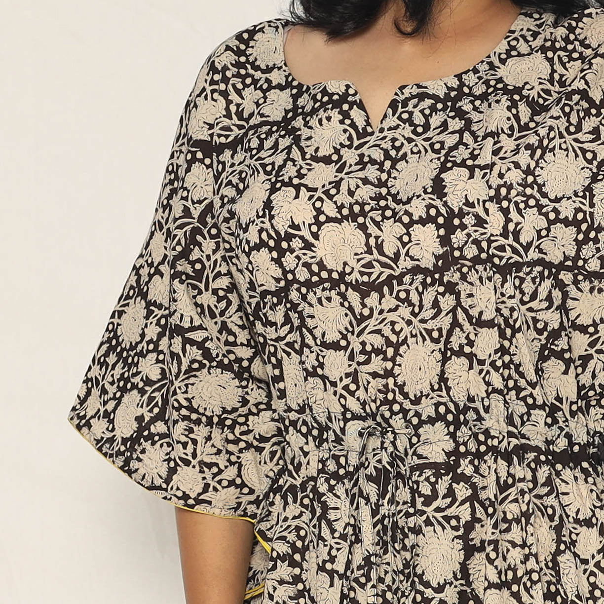 Buy Bagru Dabu Block Printing Cotton Kaftan Dress (Medium) Online l iTokri.com