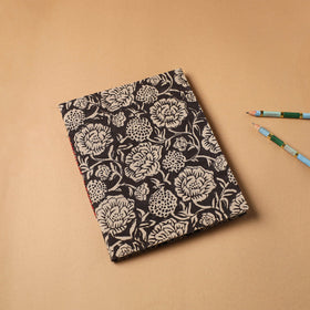 Black Bagru Fabric Cover Handmade Paper Notebook