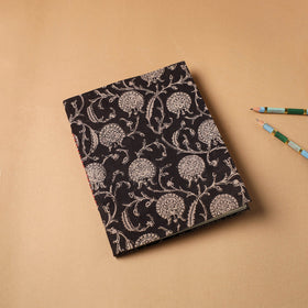 Black Bagru Fabric Cover Handmade Paper Notebook