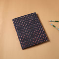 Black - bagru fabric cover handmade paper notebook (9 x 7