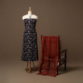 Bagru hand natural dyed cotton 2pc unstitched dress