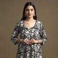 Buy Bagru Hand Block Printed Cotton A-Line Kurta Online at iTokri.com