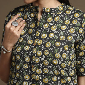  Bagru Hand Block Printed Cotton A-Line Kurta Online at iTokri.com