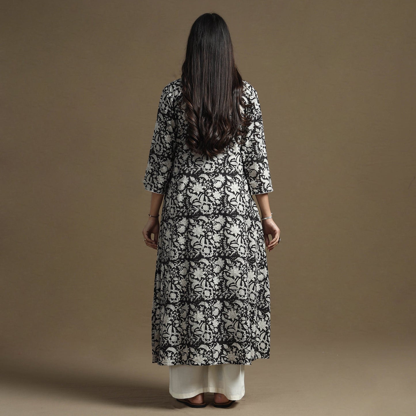 Buy Bagru Hand Block Printed Cotton A-Line Kurta Online at iTokri.com