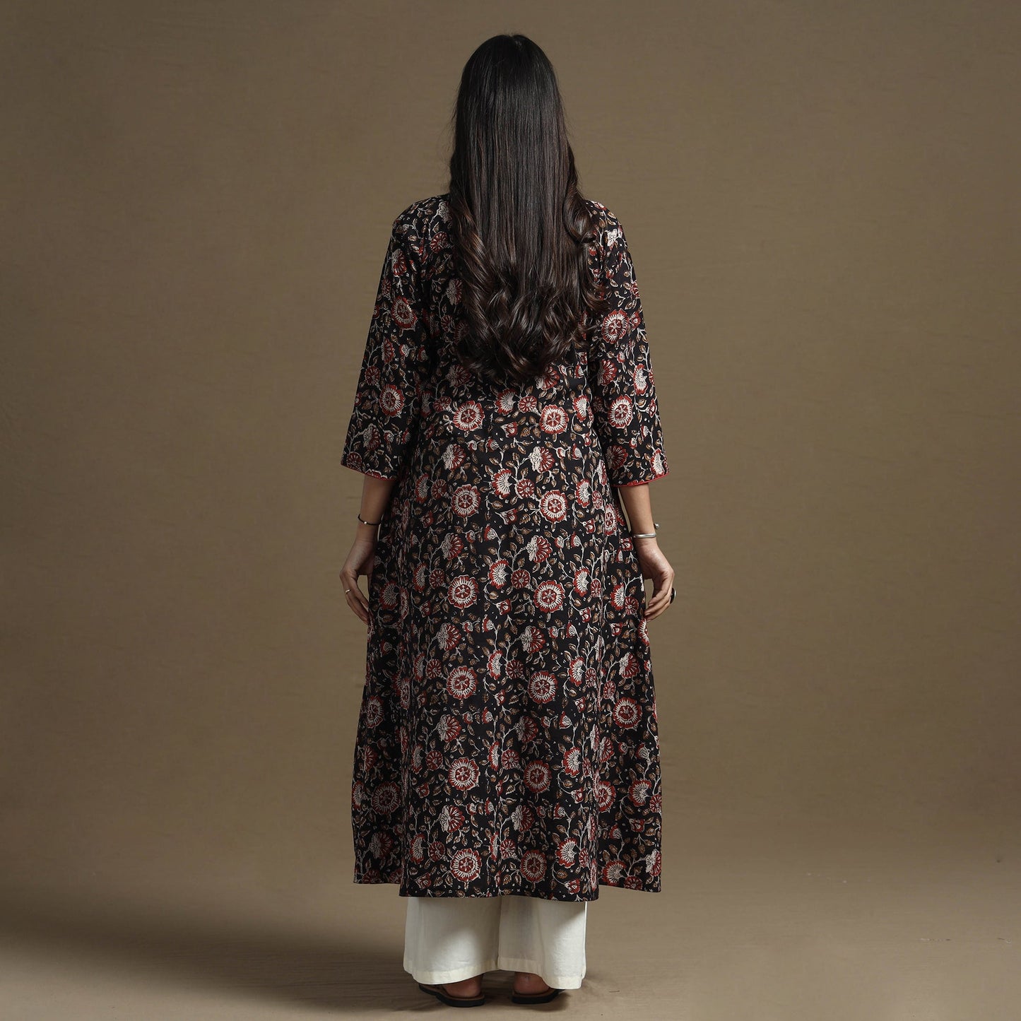  Bagru Hand Block Printed Cotton A-Line Kurta 