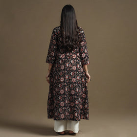  Bagru Hand Block Printed Cotton A-Line Kurta 