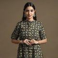  Bagru Hand Block Printed Cotton A-Line Kurta Online at iTokri.com