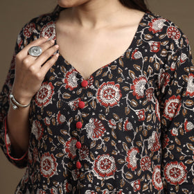  Bagru Hand Block Printed Cotton A-Line Kurta 