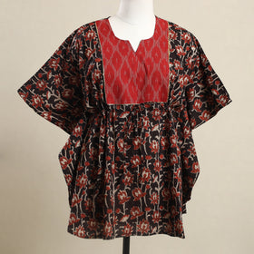 Buy Black Bagru Mosaic Fusion Cotton Kaftan
