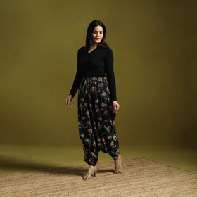 Black - bagru natural dyed cotton harem pant 14