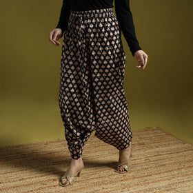 Black - bagru natural dyed cotton harem pant 16