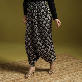 Black - bagru natural dyed cotton harem pant 17