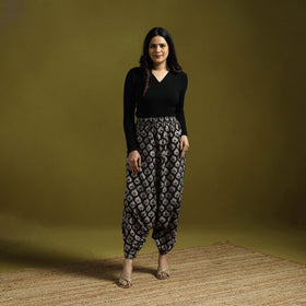 Black - bagru natural dyed cotton harem pant 17