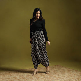 Black - bagru natural dyed cotton harem pant 17